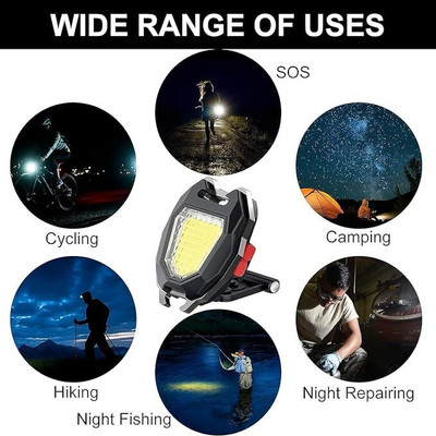 CRAZYABBS Cob LIght keychain with 6 lighting mode & cigratte lighter LED Front Light(Multicolor)