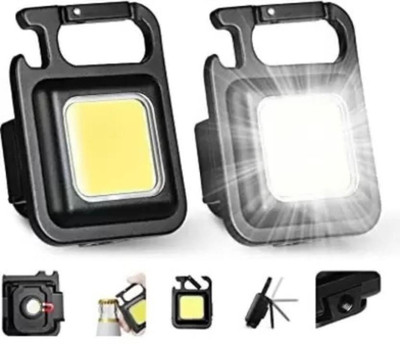 BSVR New LED Keychain Flashlight 272 Rechargeable 3 Lighting Modes With Bottle Opener 6 hrs Torch Emergency Light(Black)