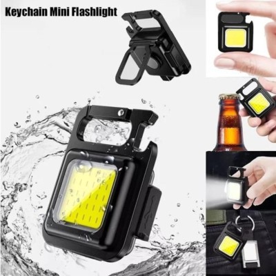 NKL New LED Keychain Flashlight 399 Rechargeable 4 Light Modes With Bottle Opener LED Front Light(Black)