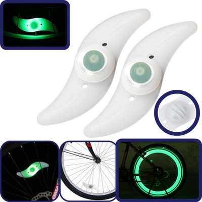 KARBD Waterproof 2 LED Spoke Light Cycling Reflectors for Mountain Bicycle Bike LED Wheel Reflectors(Green)