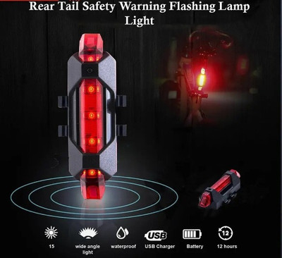 HighRider Cycle Light Rear Tail Light USB Rechargeable LED (Red) LED Spot Light(Red)