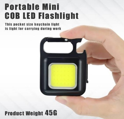 Shree Pramukh Trendz Mini Led COB Keychain Light Metal LED Spot Light(Black)