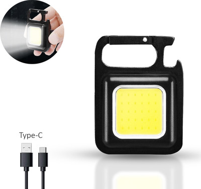 ANY KART COB Keychain light Rechargeable C type Worklight LED Spot Light(Black)