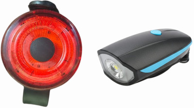 FCC RACING Front Light with Horn & Round Back Light Combo LED Front Rear Light Combo(Multicolor)
