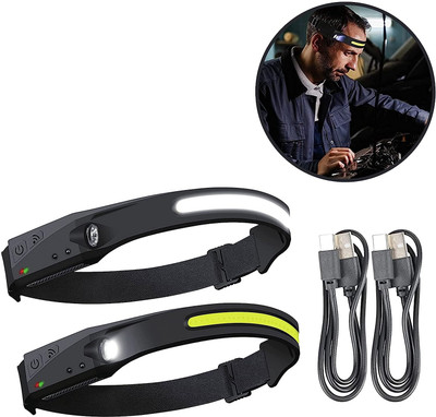 TRUDO Night Buddy LED Motion Sensor Head Torch Headlight Lamp LED Headlamp(Black)