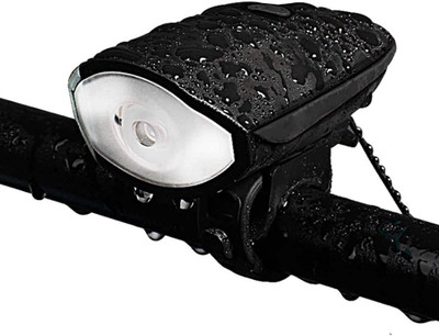 SPOKEFOX USB Rechargeable, Waterproof Cycle Bright LED Headlight / Front Light with Horn LED Front Light(Black)