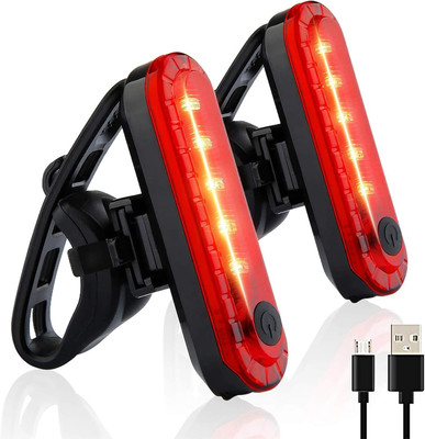 TCKW Bicycle Light Rechargeable 2 Pack – Rear Red Bicycle Light with 240° Wide-Angle LED Rear Break Light(Black)