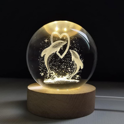 dikvelp 3D Galaxy Crystal Ball Light Dolphine LED Headlamp(Multicolor)