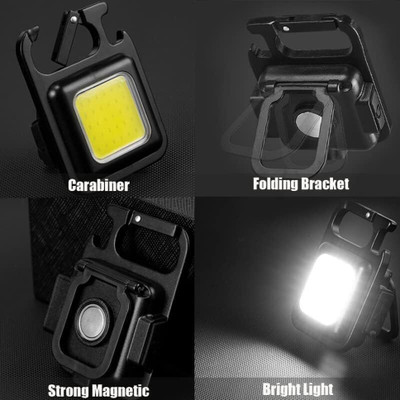 HumBiG ™LED Mini COB Flashlights 1000 High Lumens Bright Light Keychain Flashlight LED Front Light(Black, Yellow)
