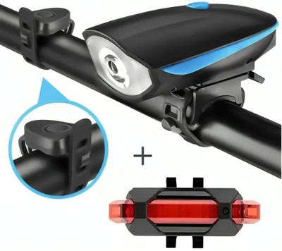 BYKING Bicycle Combo Of Front Cycle Light and Horn with Red Rear light LED Front Rear Light Combo(Multicolor)