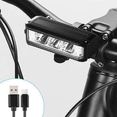 Linist 3 LED Bicycle Light - Super Bright 1200 Lumen High/Low Beam USB-C Rechargeable LED Front Light(Black)