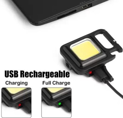 NKL New LED Keychain Flashlight 073 Rechargeable 4 Light Modes With Bottle Opener LED Front Light(Black)