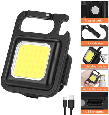 Znee Smart Multifunction Keychain Led Light with Bottle Opener Magnetic & Folding Bracket LED Spot Light(Black)