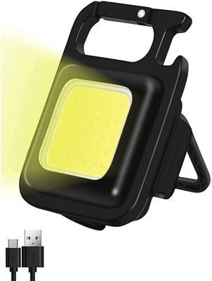 Uborn LOW PRICE Led Rechargeable Keychain Lighting Flashlight Bracket Bottle LED LED Front Light(Black)