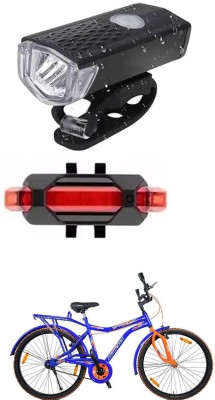 E-Shoppe Cycle LED Cycle Front Light (White) with Tail Light (Red) For Spyder 26T LED Front Rear Light Combo(Red, White)