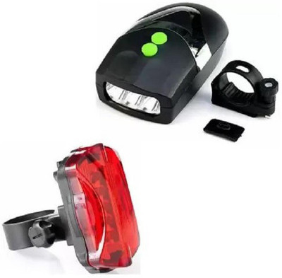 Hitman Top Combo of 3 LED Cycle Light & Loud Horn Bell and 5 LED Bicycle Tail LED Front Rear Light Combo(Multicolor)