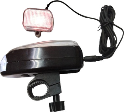Protos India.Net Xtreme Solar Rechargable Water Proof Cycle Head light Blinking Tail Light LED Front Light(Black)