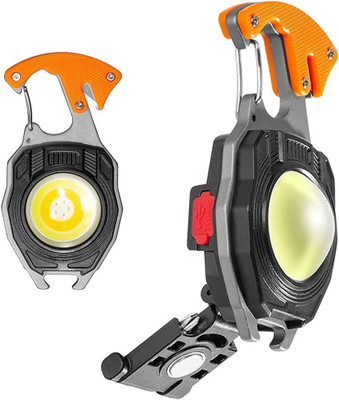 HVG TRADERS COB Keychain Flashlights,Waterproof Rechargeable Handheld Flashlight LED Front Light(Black)
