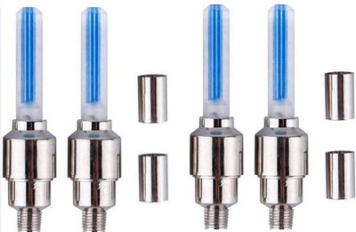 POMORA 4 Pc Blue LED Tyre Valve Lights for Car, Bike & Cycle | Auto Motion Glow LED Wheel Reflectors(Multicolor)