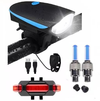 BLACKBELL Bicycle Pack Of Front Cycle Light Back Tail Light And Tyre Valve Light LED Front Rear Light Combo(Multicolor)