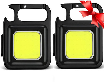 WunderVoX COB Light Mini LED Torch Keychain Light LED Front Light(Black)