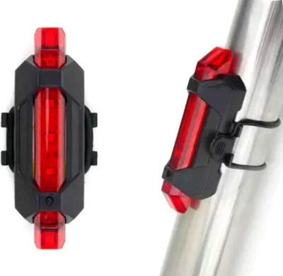 ghg Waterproof Bicycle Safety Blinker Warning LED Front Rear Tail Light In 3 Mode LED Rear Break Light(Black)