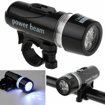 Explorer 1pcs 5 LED Black Front Light Head Light Torch Lamp for Bicycle Bike Hot Selling LED Front Light(Black)