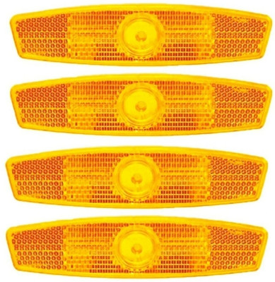 CYCLOWN COOL & SHININGFUL 4 PCS FRONT & REAR CYCLE REFLECTOR LIGHT FO SAFETY RIDE. LED Front Rear Light Combo(Orange)