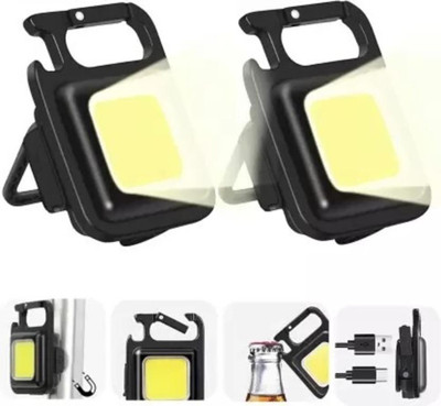 BSVR New LED Keychain Flashlight 269 Rechargeable 3 Lighting Modes With Bottle Opener 6 hrs Torch Emergency Light(Black)