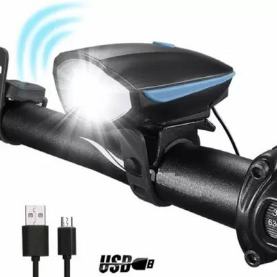 Akp Bicycle LED Bright Light with Horn Speaker-D3 LED Spot Light (Black) LED Front Light(Multicolor)