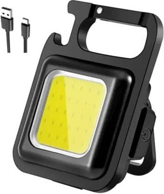 NKL Stylish New LED Keychain Flashlight, Rechargeable COB 3 Type Light Mode LED Front Light(Black)