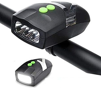 SPOKEFOX 3 LED Front Head Light & Bell Horn Hooter Siren Alarm Bicycle LED Front Light(Black)