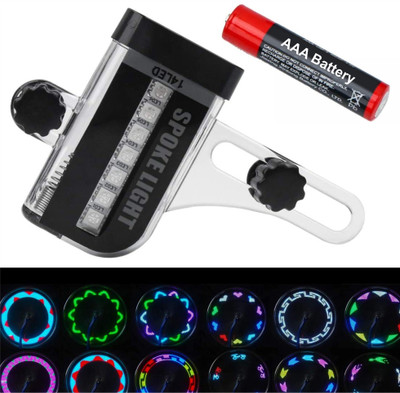 DSTECHBAR Cycle Wheel Light 14 LED 30 different patterns Battery Included Wheel Reflectors LED Wheel Reflectors(Black)