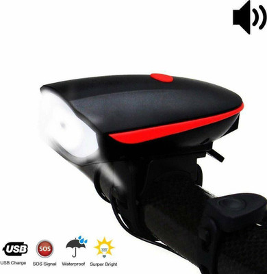 SPOKEFOX Usb Rechargeable Bike Horn And Light 140 Db LED Headlamp(Multicolor)