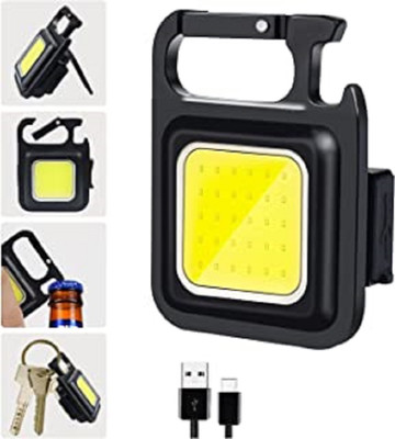 Edensol Mini Keychain Portable Pocket Lights with Folding Bracket LED Front Light(Black)