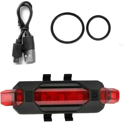 LEADER Usb Rechargeable 5 Led Cycle Tail Light | Cycle Light | Cycle Back Light LED LED Rear Break Light(Tail Light-Red)
