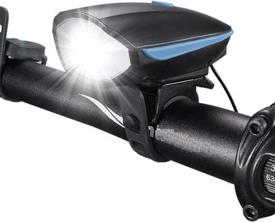Inditradition Rechargeable Bike Horn and Light 140 DB with Super Bright 250 Lumen Light LED Front Light(Black)