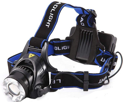 JRS TRADERS LED Head Lamp Flash Torch Light with Rechargable Battery LED Headlamp(Multicolor)