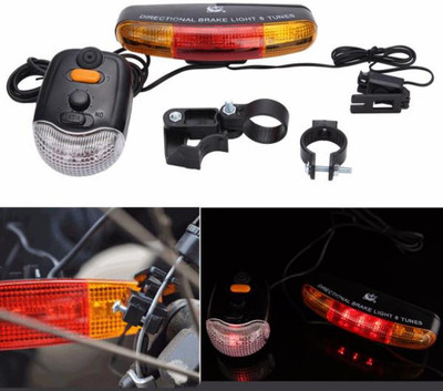 AlexVyan 3 in 1 Cycling Bicycle Bike Turn Signal Indicator LED Front Rear Light Combo(Black)