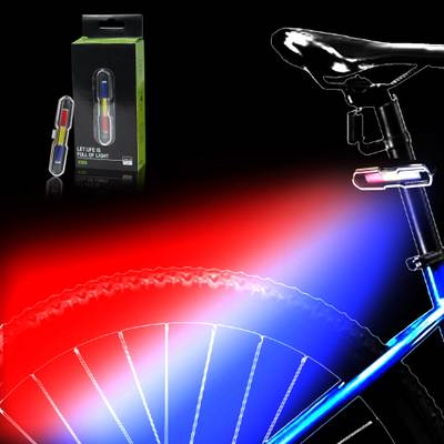 Rechargeable back bike light outlet