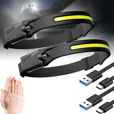 Xydrozen USB Rechargeable LED Head Plastic Lamp with 230 Illumination LED Headlamp(Black)