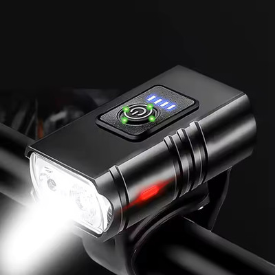 Calldrishe Rechargeable LED Bike Light 6 Modes, Micro USB Charging, Red Warning Tail Light, LED Front Light(Multicolor)