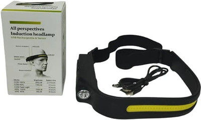 CAMPSOR All perspective induction Headlamp USB rechargeable & Sensor TK-4687 LED Headlamp(Black)