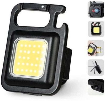 Megha Lifestyle Led Mini Keychain and Magentic Flashlight Portable USB Rechargeable Light LED Helmet Strip Light(Black)