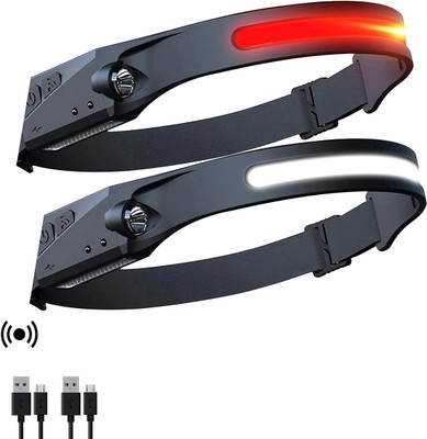 TRUDO 230° Wide Beam Head lamp with 5 Modes & Motion Sensor LED Headlamp(Black)