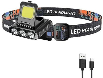 ECOSKY 5in1 LED + COB Head Torch Rechargeable Headlamp Flashlight LED Headlamp(Black)