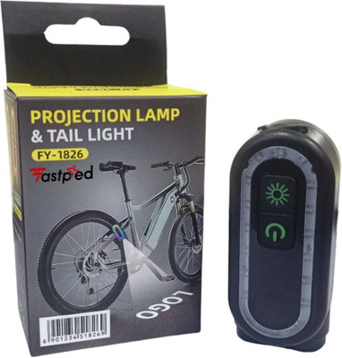 FASTPED Bicycle USB Rechargeable Projection LED Rear Break Light(Black)