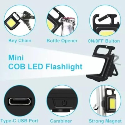 NKL New LED Keychain Flashlight 292 Rechargeable 3 Lighting Modes With Bottle Opener Torch(Black, 8 cm, Rechargeable)