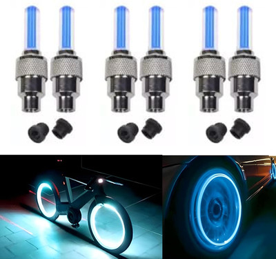 Online Experts Cycle/Bike/Car Tyre Valve Light LED Wheel Reflectors 6pc LED With Motion Sensor LED Wheel Reflectors(Blue, Green, Pink)