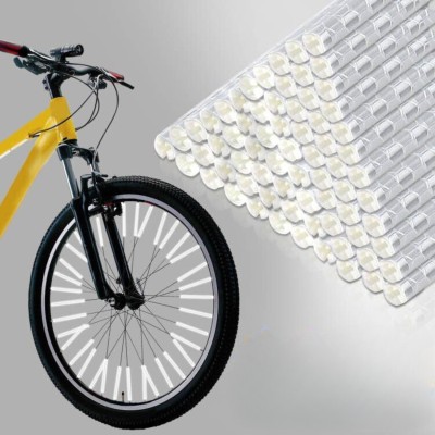 Kickzu 12pcs Spoke reflectors, Cycle Tyre Light - 360° Visibility and Easy mounting Incandescent Wheel Reflectors(White)